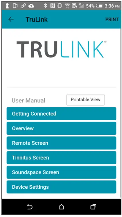 TRULINK Hearing Control App - Information-