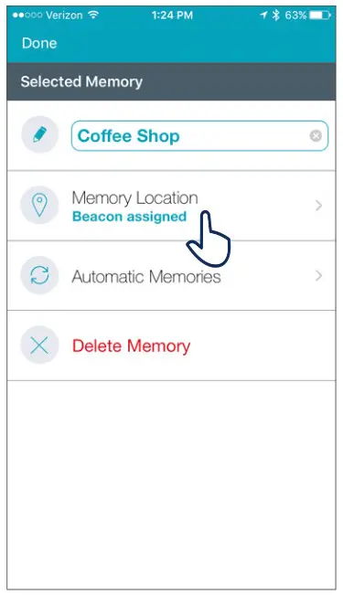 TRULINK Hearing Control App - Memory Location