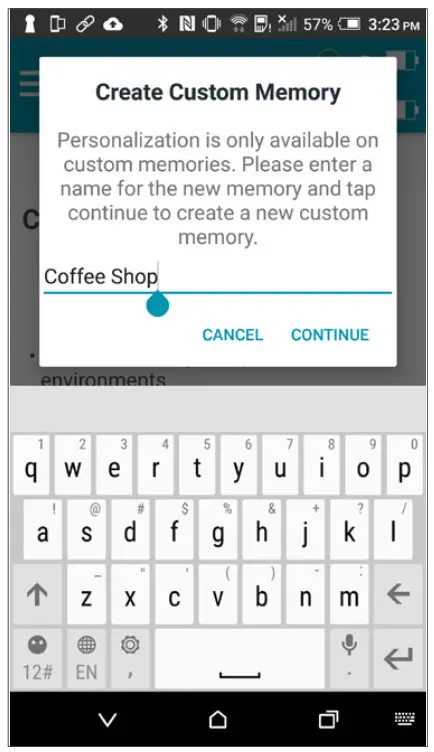 TRULINK Hearing Control App - Memory Name-