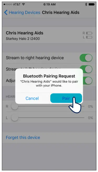 TRULINK Hearing Control App - Tap on the hearing