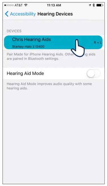 TRULINK Hearing Control App - While the iOS device searches