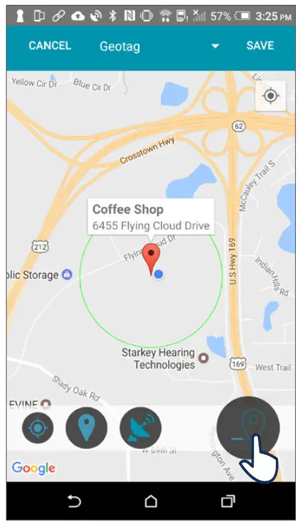 TRULINK Hearing Control App - geotag pin icon