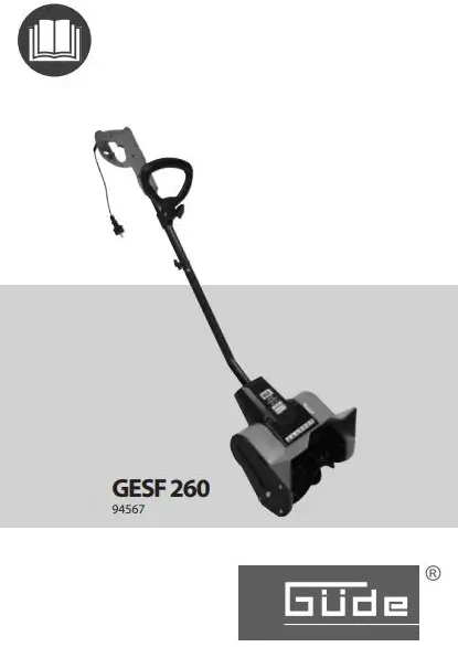 Gude 94567 Snow Blower Instruction Manual