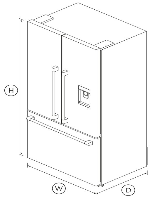 Fisher Paykel RF201ACUSX1 N Freestanding French Door Refrigerator - 1