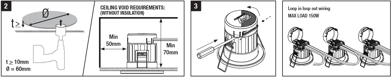 AURORA AU-A4-Fixed-4W-Dimmable-Fire-Rated-Downlight-3000K-FIG-2
