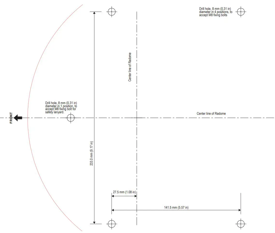 Raymarine RS150 GPS Antenna Instruction Manual - Quantum Radar Mounting Template