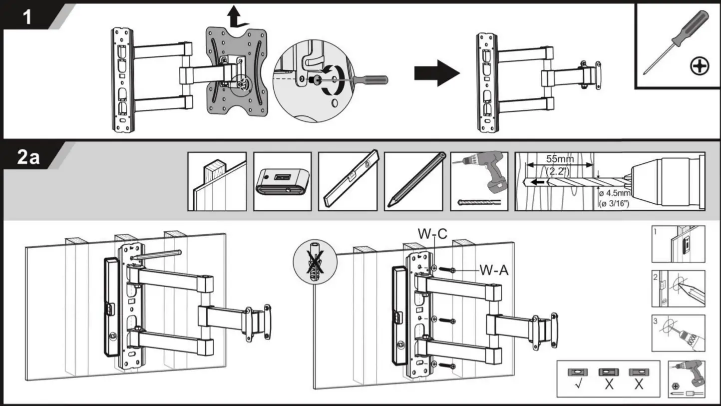 Kogan KAWLM65TA Full Motion - assambley