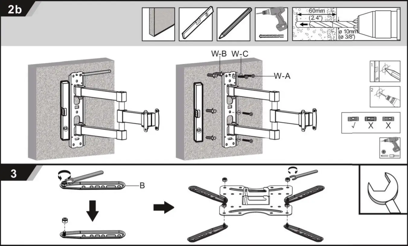 Kogan KAWLM65TA Full Motion - assambley1