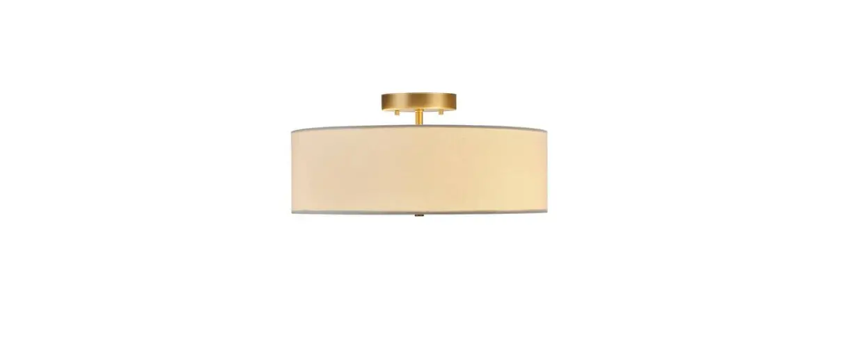 Globe 60998 Kyle 15.9 Inch 2-light Matte Brass Semi-flush Mount With White Linen Shade Instruction Manual