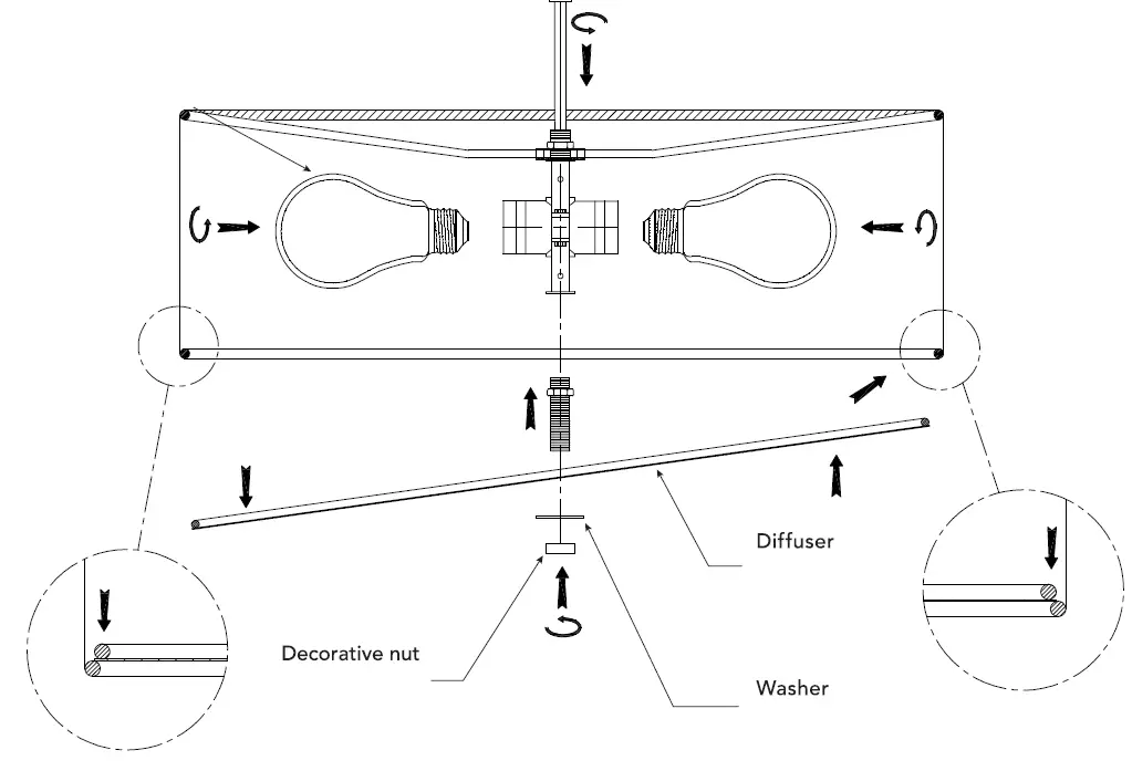 globe-60998-Kyle-15.9-Inch-2-Light-Matte-Brass-Semi-Flush-Mount-with-White-Linen-Shade-FIG-3