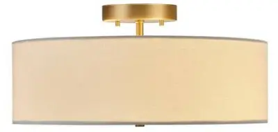 globe-60998-Kyle-15.9-Inch-2-Light-Matte-Brass-Semi-Flush-Mount-with-White-Linen-Shade-PRODUCT