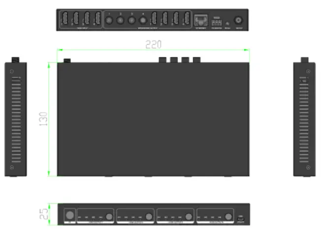MuxLab 100508 4x4 HDMI Matrix Switch-