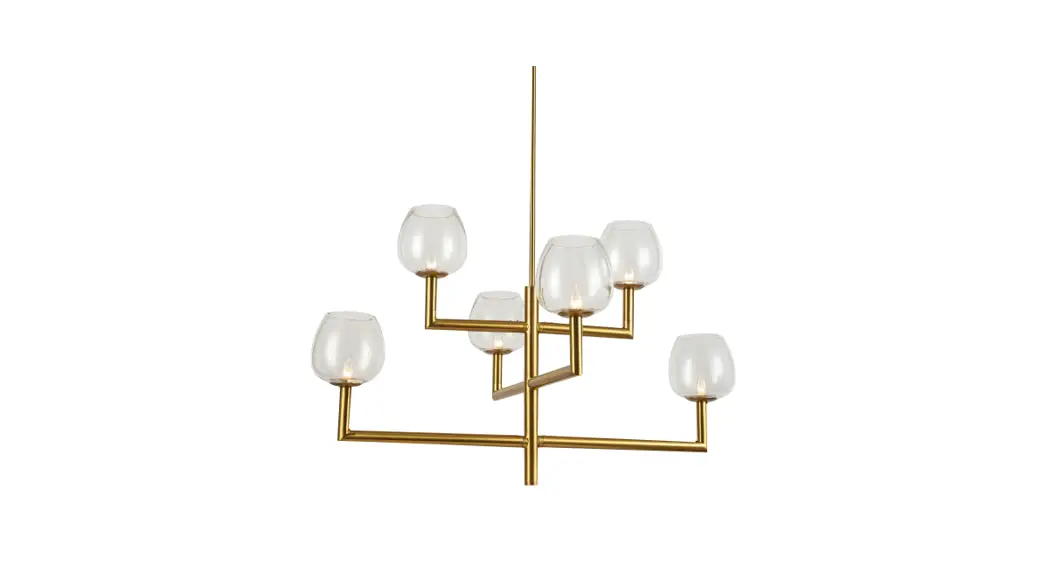 Dainolite Nor-326c-clr 6 Light Incandescent Aged Brass Chandelier With Clear Glass Instruction Manual