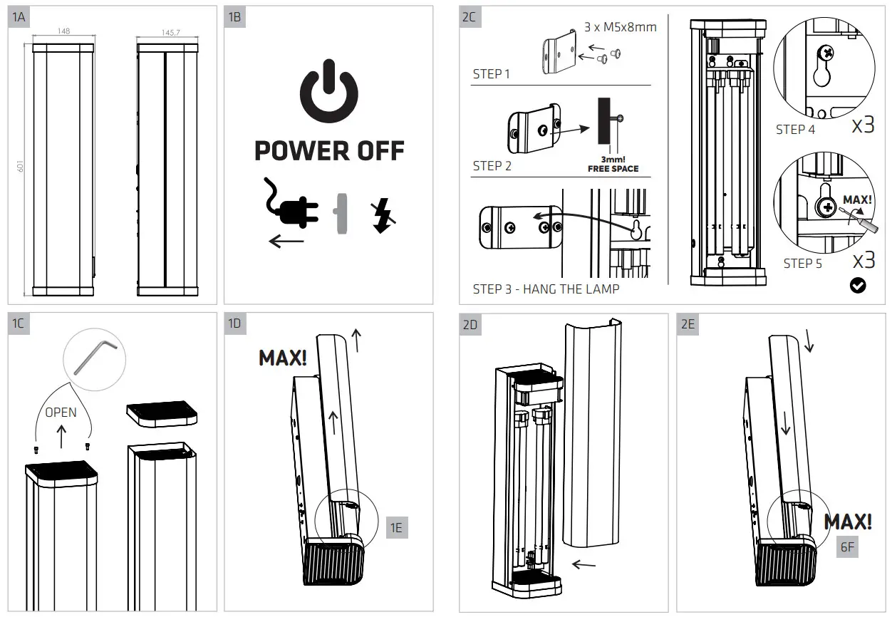 LENA LIGHTING UV-C 144W Sterilon Air Light - Figure 1