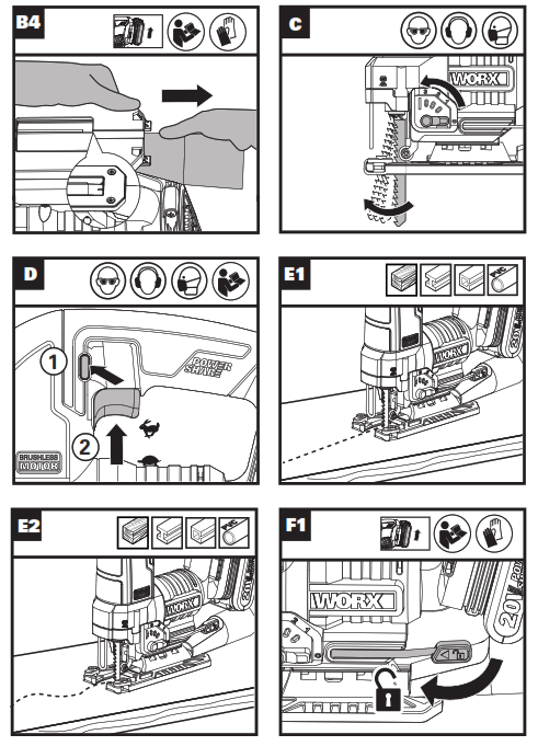 WORX WX542  WX542.X 20V Cordless Brushless Jigsaw - fig 2