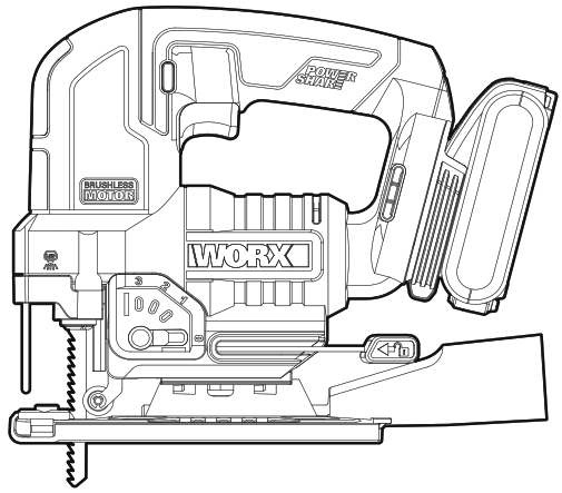 WORX WX542  WX542.X 20V Cordless Brushless Jigsaw - icon11