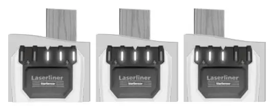 Laserliner StarSensor 50 Electronic Tracking Devices Instruction Manual - The LEDs indicate the centre and the edges