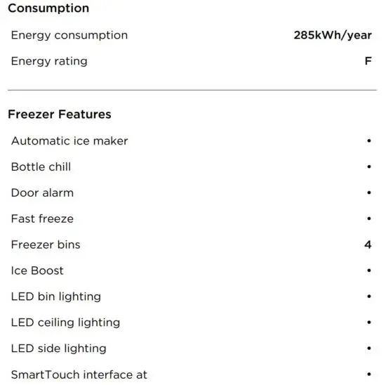 FIG 4 SPECIFICATIONS