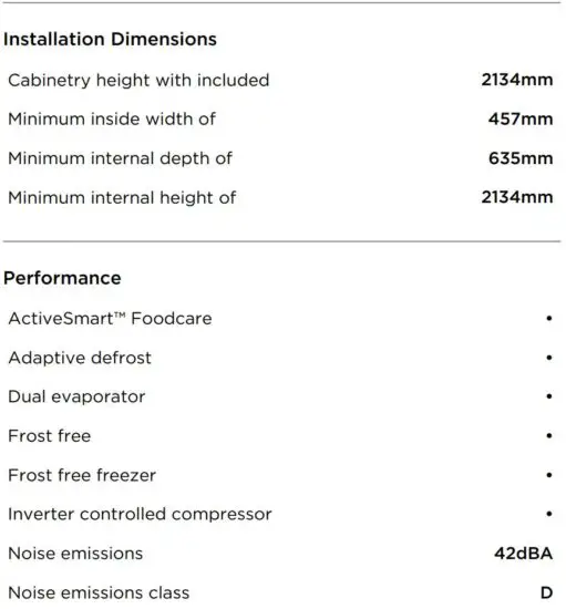 FIG 5 SPECIFICATIONS