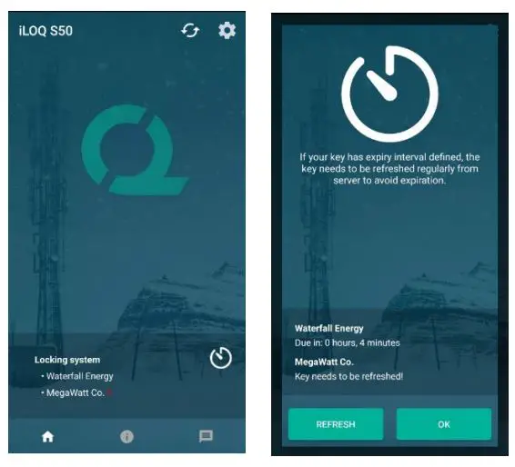 iLOQ S50 Huawei Application - Key expiry intervals