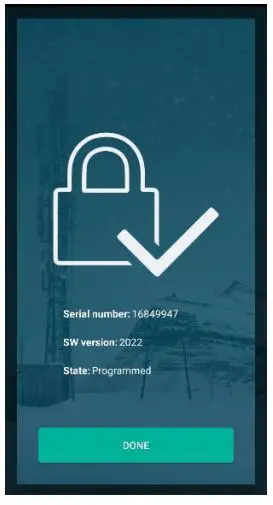 iLOQ S50 Huawei Application - Press DONE to exit from reading the lock information or scan another lock by repeating step 2