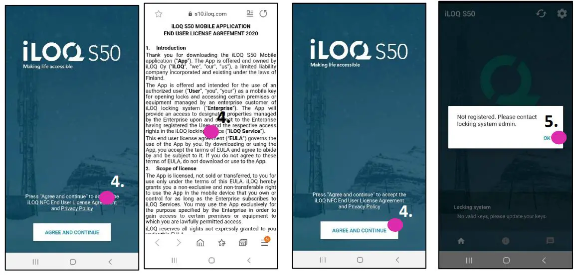 iLOQ S50 Huawei Application - Read the EULA and Privacy Policy