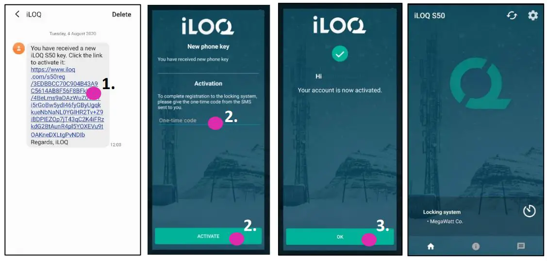 iLOQ S50 Huawei Application - Registering the app as a key to a locking system