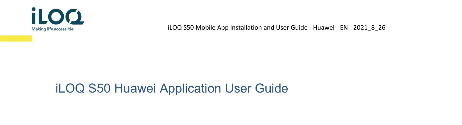 iLOQ S50 Huawei Application User Guide