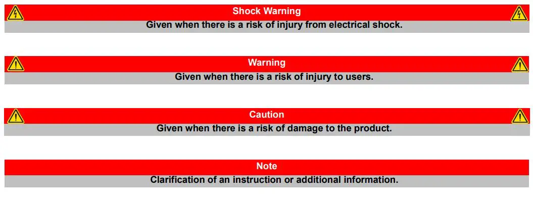 THORLABS PTP702 Passive Isolating Optical Table Supports - Safety Information