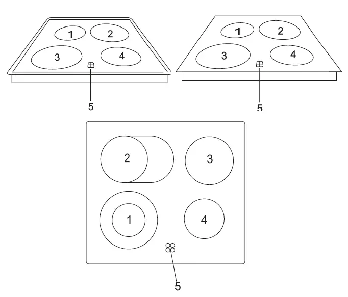 Fisher and Paykel PG4V 0, PB 4V 0 Hob 1
