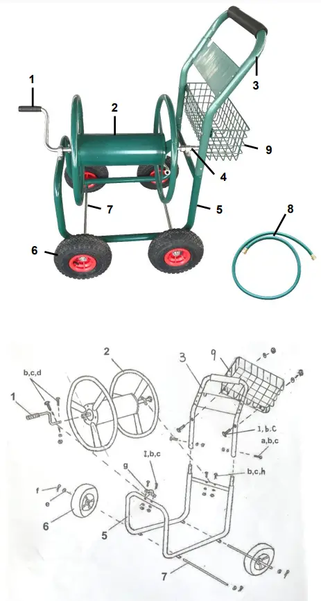 westfalia-90-05-94-Pro-Hose-Cart-with-Basket-FIG-1