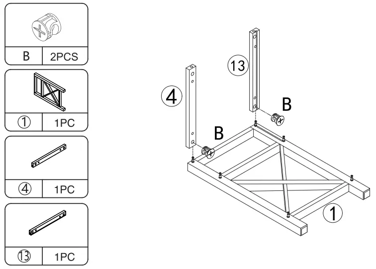 JAXSUNNY HGP0070 Contemporary Open Shelf Nightstand Set of 2 - fig7