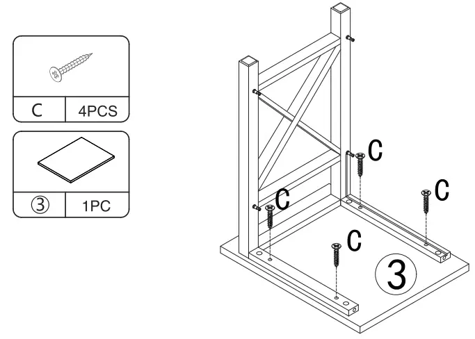 JAXSUNNY HGP0070 Contemporary Open Shelf Nightstand Set of 2 - step