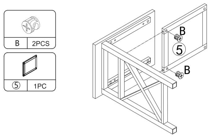 JAXSUNNY HGP0070 Contemporary Open Shelf Nightstand Set of 2 - step1