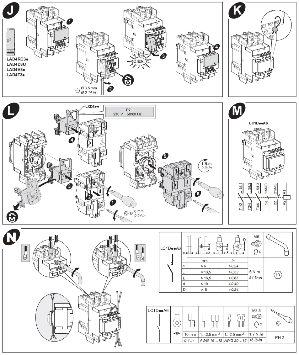 Schneider Electric LC2D A Series TeSys Deca Reversing Contactor - assembly 12