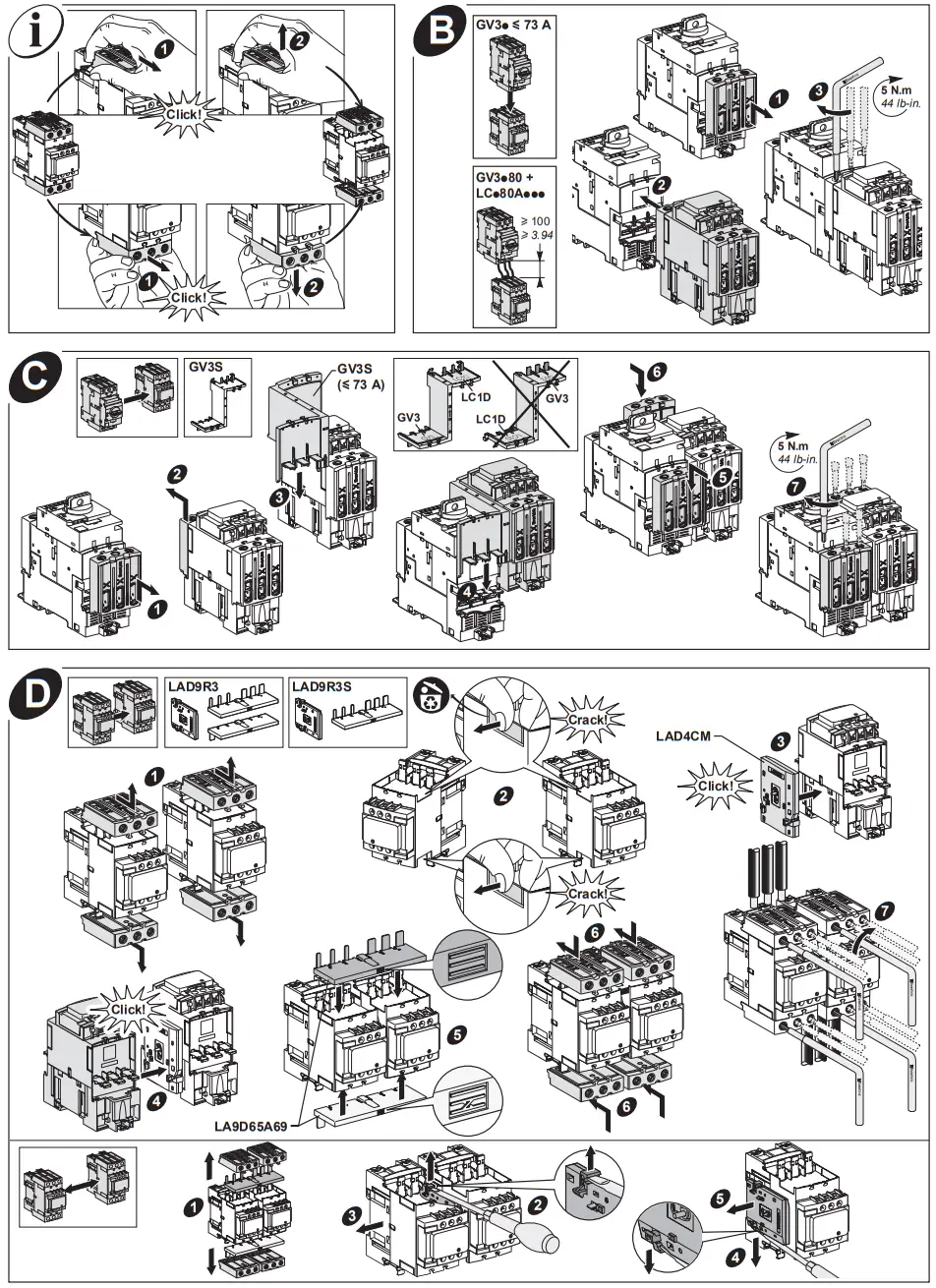 Schneider Electric LC2D A Series TeSys Deca Reversing Contactor - assembly 2