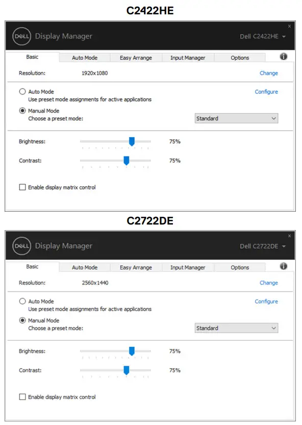 DELL C2722DE 27 inch IPS Video Conferencing Monitor - Display Functions
