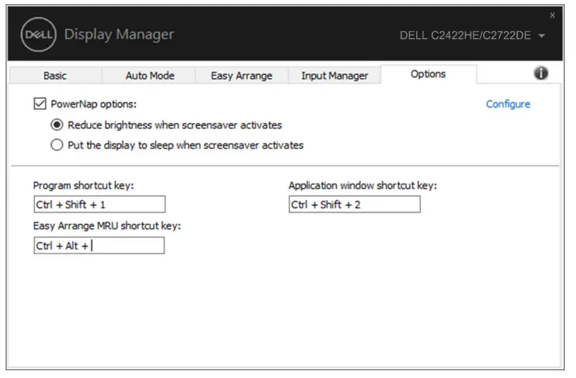 DELL C2722DE 27 inch IPS Video Conferencing Monitor -Shortcut Keys