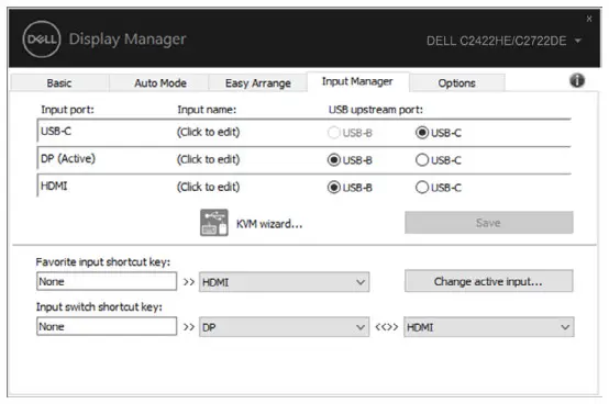 DELL C2722DE 27 inch IPS Video Conferencing Monitor -Video Inputs