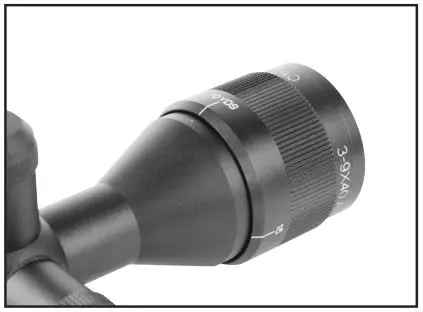 AIM Sports Scope - To adjust the parallax distance, turn the focus ring