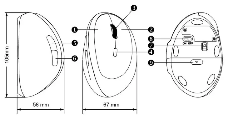 perixx Periduo-606 Wireless Mini Ergonomic Keyboard User Manual - Product Illustration