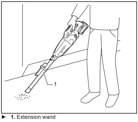 Makita Cordless Cleaner CL001G Instruction Manual - Extension wand