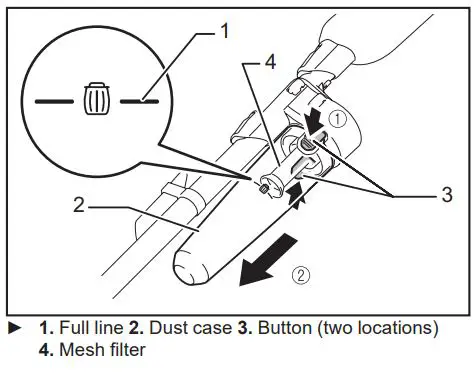 Makita Cordless Cleaner CL001G Instruction Manual - Hold the dust case firmly