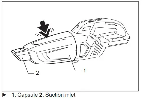 Makita Cordless Cleaner CL001G Instruction Manual - In order to drop dust sticking on the filter in the capsule