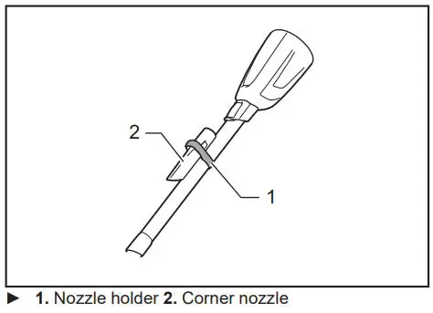 Makita Cordless Cleaner CL001G Instruction Manual - You can store the corner nozzle in the nozzle holder
