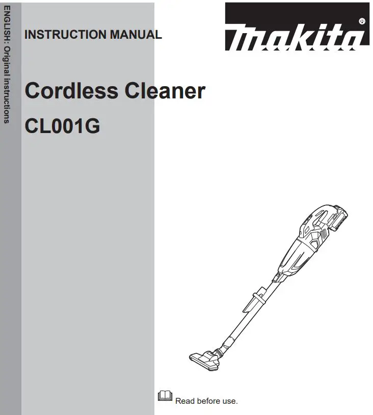 Makita Cordless Cleaner CL001G Instruction Manual