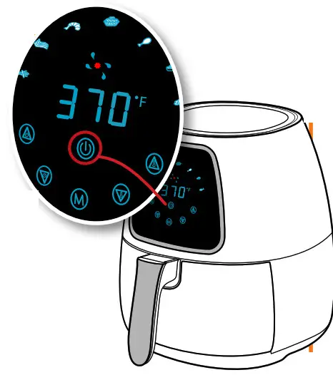 Gourmia R-GAF-318 4-Quart Digital Air Fryer-blue fan