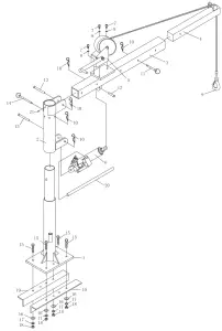 HauliMaster 1 2 Ton Capacity Crane with Cable Winch - daigram