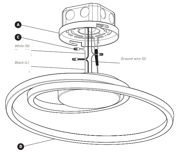 artika FM-SA-CR Salto LED Ceiling Light- CONNECTING THE WIRES