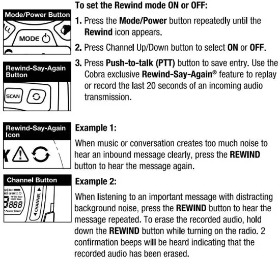 FIG 16 Rewind On or Off